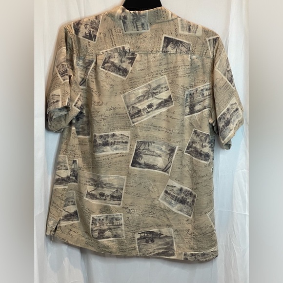 Batik Bay 100% Silk Short Sleeve Button Down Size Medium - Picture 6 of 8
